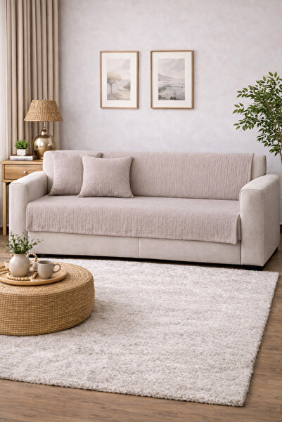 NazeninHome Sofa Cover |   Tv Blanket |   Muslin Coverlet 180 X 220 cm (2 Lay...