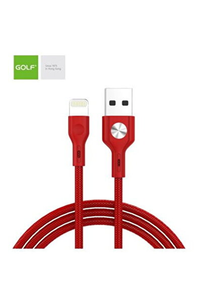 Golf USB Cable iPhone 5 / 6 / 7 CD Leather 3A RED GC-60i - PM1