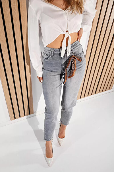 Zaira Women's BaggyFit Jeans Waist Grey #A936 - 30