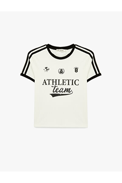 Koton Cotton Short Sleeve Crew Neck Printed Jersey T-Shirt