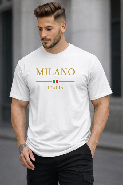 DEEPSENCE Tricou alb 100% bumbac, croială confortabilă MILANO DESIGN