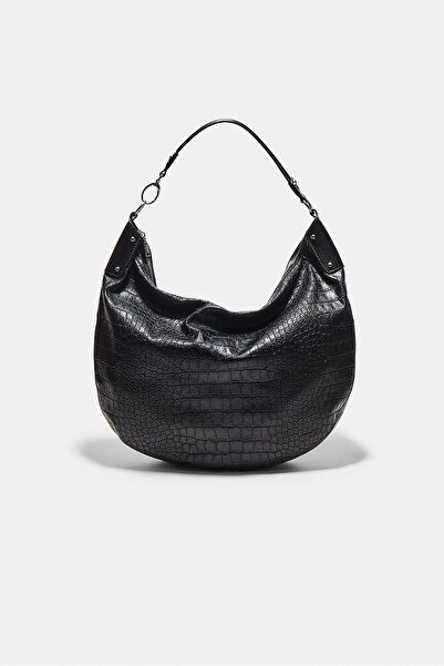 Stradivarius Timsah deseni görünümlü hobo omuz çantası