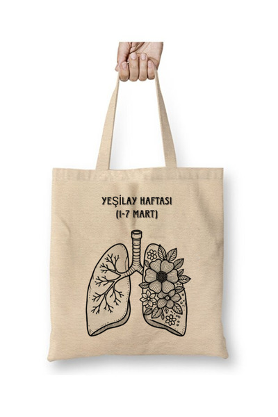 Toyaso Yeşilay Haftası Healthy Life White Cloth Bag Long Handle Shopping Bag ...