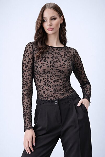 VAGGON Patterned Transparent Blouse