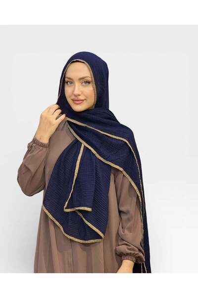 levamor eşarp şal LEVAMOR Müslin Biye Detaylı Kaymaz Dokulu Büyük Boy Şal Lac...