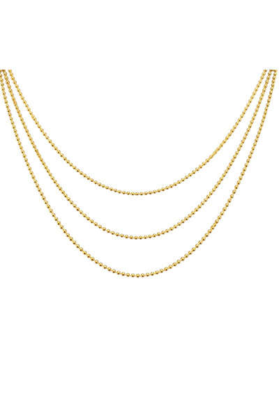 neslyaccessories Kuyumcu Model 3 Row Ball Chain Necklace
