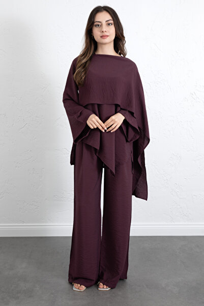 Salih Çelebi Σετ με ασύμμετρη κοπή και φουλάρι 266009 - MÜRDÜM