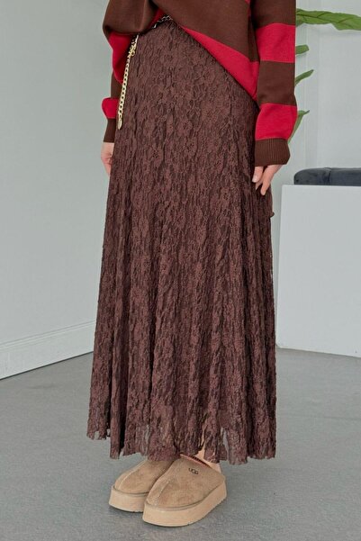 Şulemoda Giyim Maldives Lace Skirt Brown