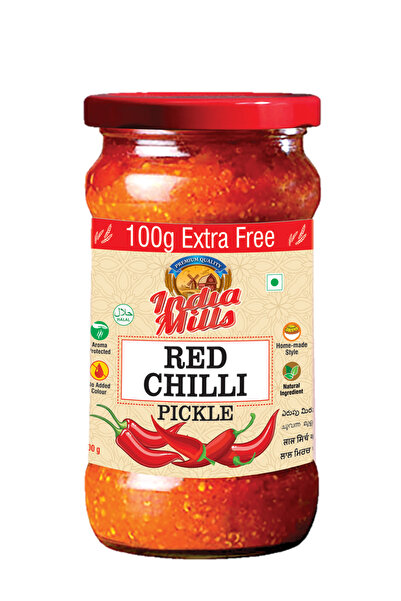 India Mills مخلل الفلفل الأحمر الحار، 400 غرام