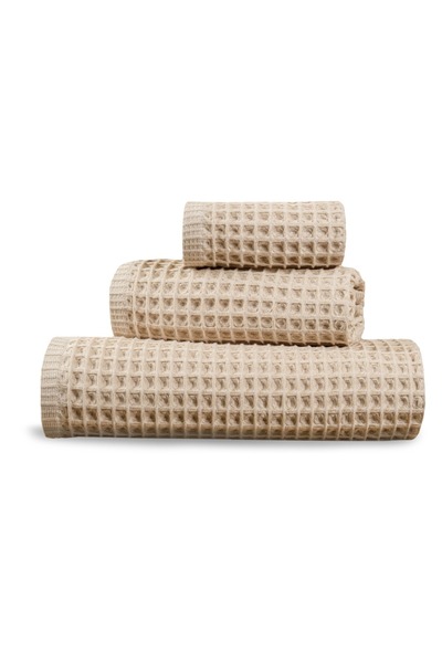 MetisTex Metis Waffle Bath Towel Set-Beige
