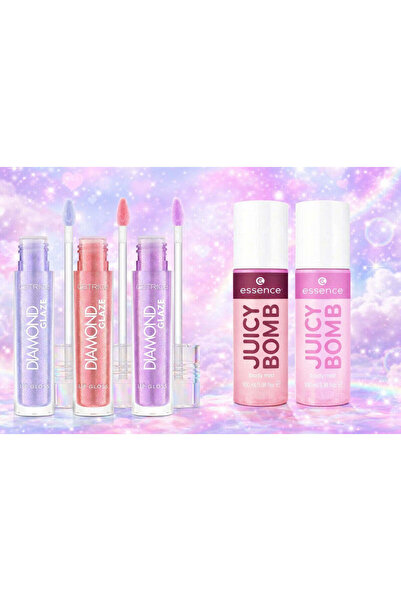 Essence Spray de corp JUICY BOMB + luciu Diamond Glaze 5 bucăți