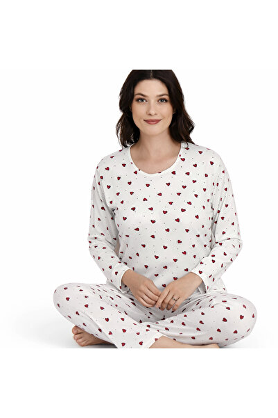 Generic Women's Heart Pajamas, Long Set Homewear Comfortable for Home and Sleep