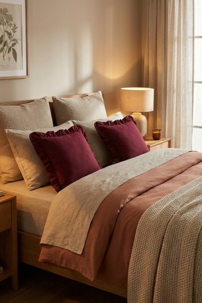 Joyrose 2 Pieces 100% Cotton Ruffled Throw Pillow Covers 45X45 cm Modern with Hidden Zipper