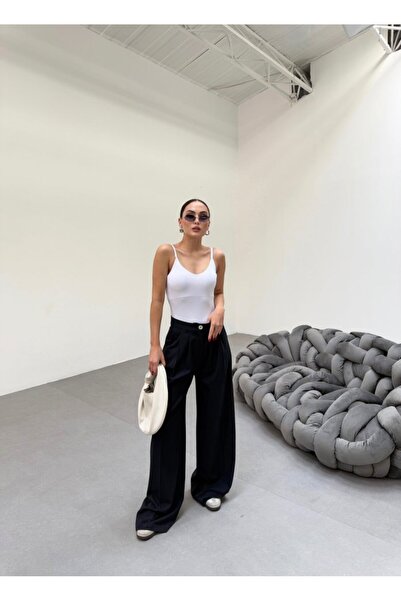 Vyora Παντελόνι Palazzo 230 Gr Poly Viscose Full Lycra πλισέ