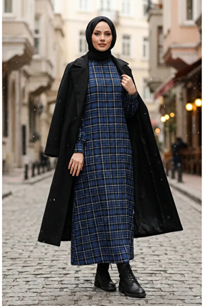 sefamerve Plaid Patterned Lumberjack Winter Dress 2507-01 Saks