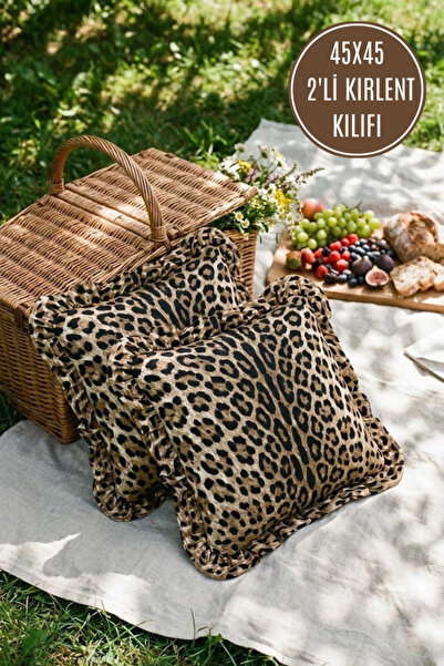 Joyrose 2 Pieces 100% Cotton Ruffled Throw Pillow Covers 45X45 cm Modern with...