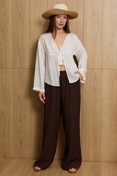 Fulla Moda Kimono cu dungi și legătură în față