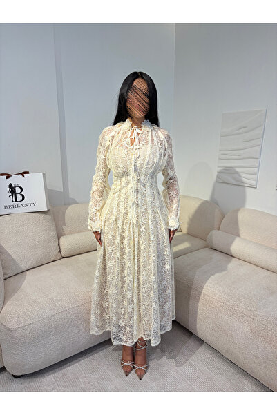 TOP BERLANTY فستان بيور لاسي أناقة الدانتيل الكلاسيكية