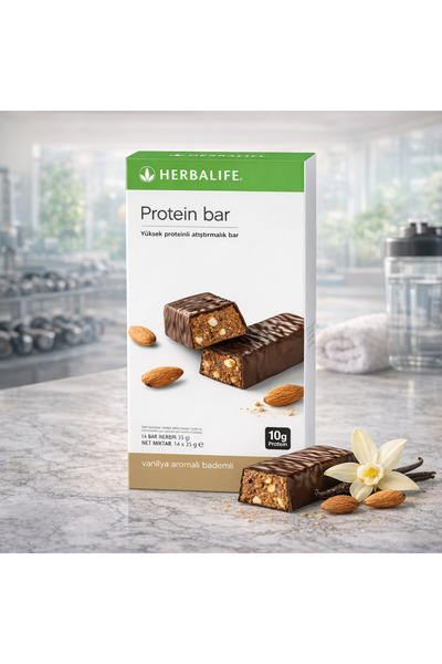 Herbalife بروتين بار بنكهة الفانيليا واللوز، عبوة تحتوي على 14 قطعة، وجبة خفي...