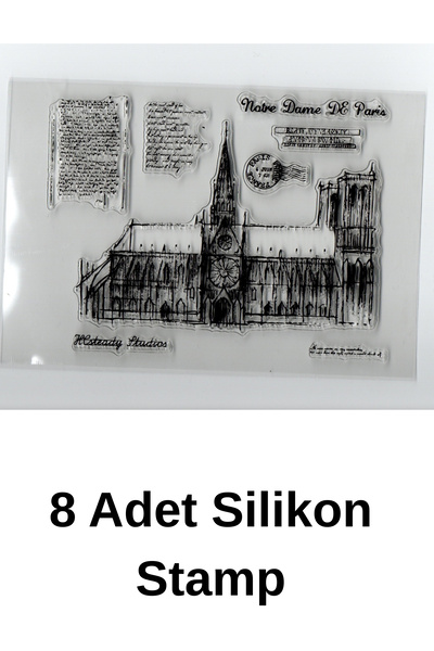 Kolbi Craft Vintage Seyahat Silikon Stamp Damga Scrapbook Bullet Journal Stam...