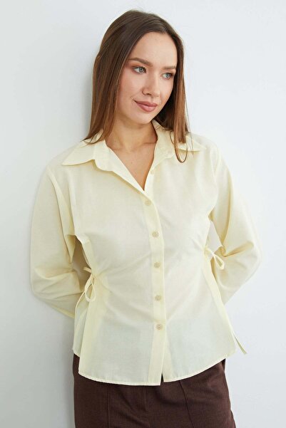 Fulla Moda Basic Shirt with Side Tie Detail