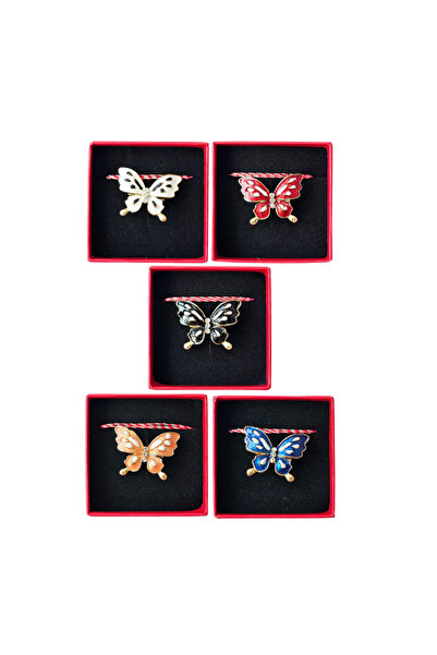 Abundo Set of 5 butterfly brooches