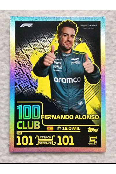 Topps Formula 1 Turbo Attax 2024 Fernando Alonso 100 Club