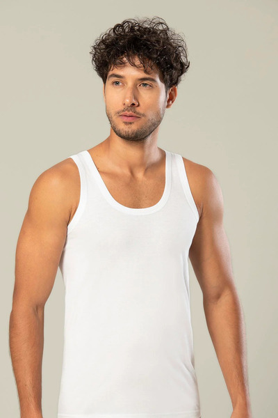 Erdem 4 Pieces, Gold Modal, Men's Premium Undershirt, 50% Cotton & 50% Modal