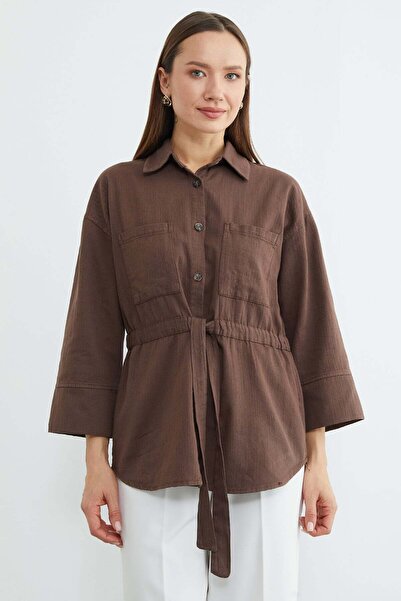 Fulla Moda Сорочка з еластичним поясом і ґудзиками