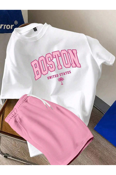 Josette طقم بوسطن الأمريكي المطبوع من الأعلى والأسفل