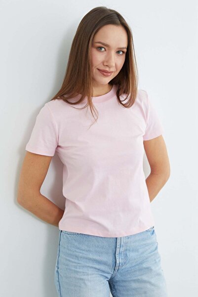 Fulla Moda Basic T-shirt με Γιακά Crew