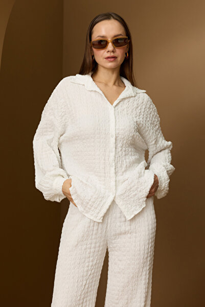 Fulla Moda Fullamodest Textured Buttoned 2-Piece Set