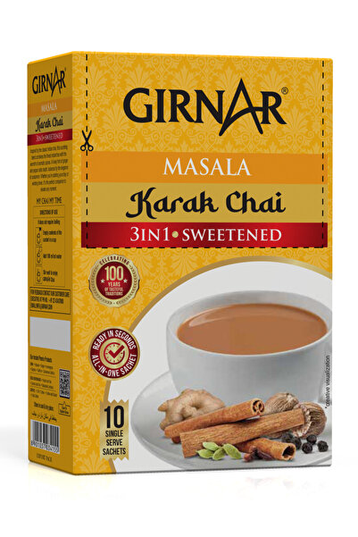 GIRNAR Instant Karak Tea 3in1 Masala Premix Chai 10 Sachets 140g
