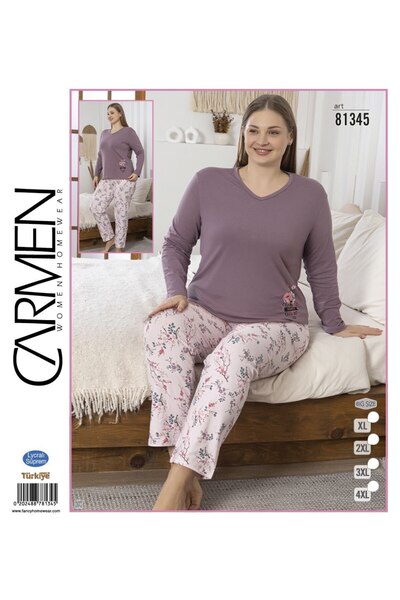 Carmen Set de pijamale pentru femei, mărime mare, din țesătură supremă