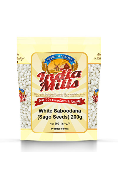 India Mills بذور الساغو البيضاء (سابودانا)، 200 غرام