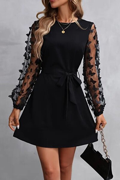 Hiccup Janes A-Line Midi Dress with Tie Detail