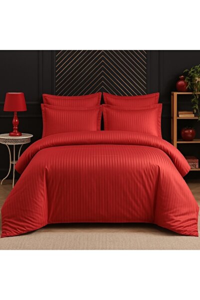 OEM Damask Bed Linen Set, 6 Pieces, Red