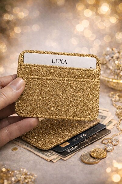 Lexa Aksesuar Premium Glitter Luxury Wallet Card Holder