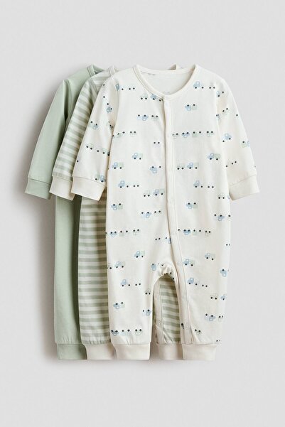 H&M 3'lü Pamuklu Tulum Pijama