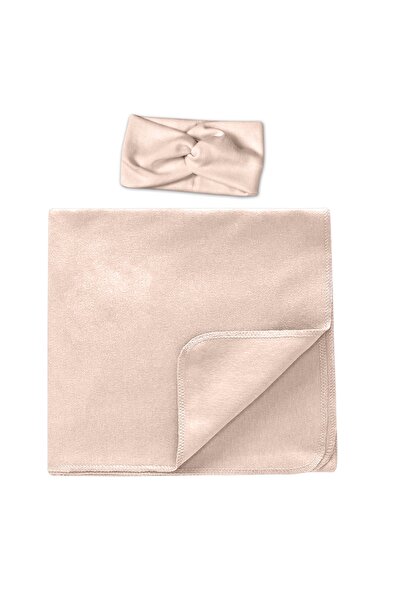 Kidizi Set paturica si bentita din bumbac pentru nou-nascut Kidizi, Light Peach
