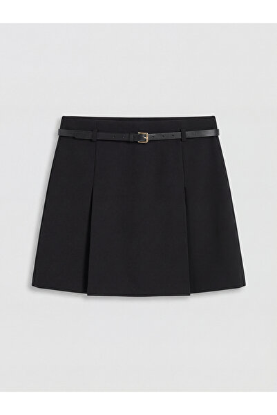 LC Waikiki NOUL SEZON DE LA GÜLİS GİYİM Fusta neagră Beli Keme curea ort