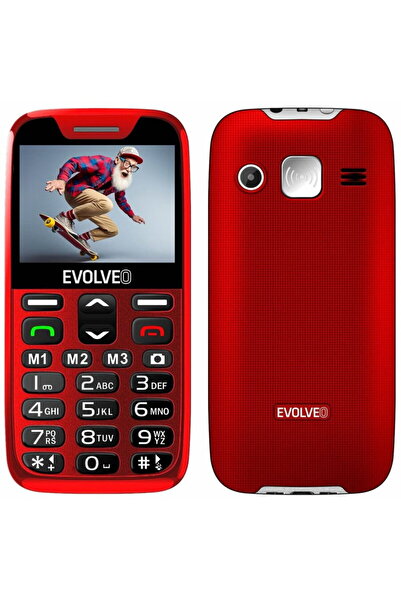 EVOLVEO EasyPhone XR, mobile phone for seniors with charging stand, Red
