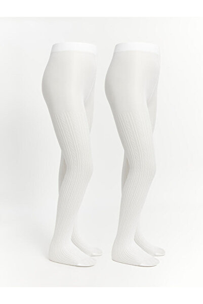 LC Waikiki I Embroidered Girls' Thin Pantyhose 2-Pack from Freezen Store