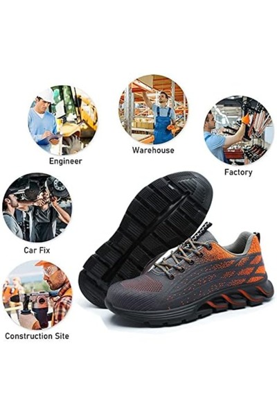 EKDANT Safety sports shoes with metal toe, size 40