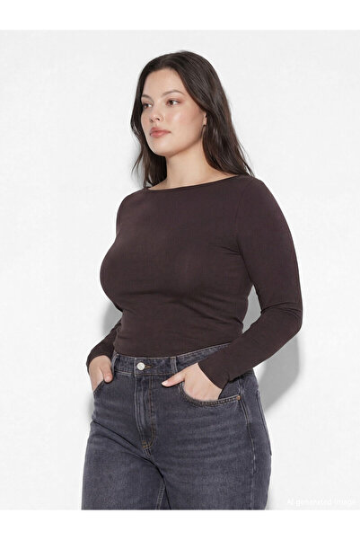 LC Waikiki Peak New Season Boat Neck Gathered Women's Bodysuit