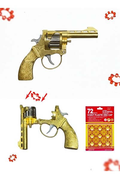 Premium مسدس لعبة دوار من سبيكة ذهبية، مسدس كلاسيكي بحلقة معدنية