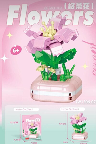 WUNİT Şakayık Çiçeği 3D Yapboz Puzzle Yapı Oyuncağı Hediyeilk