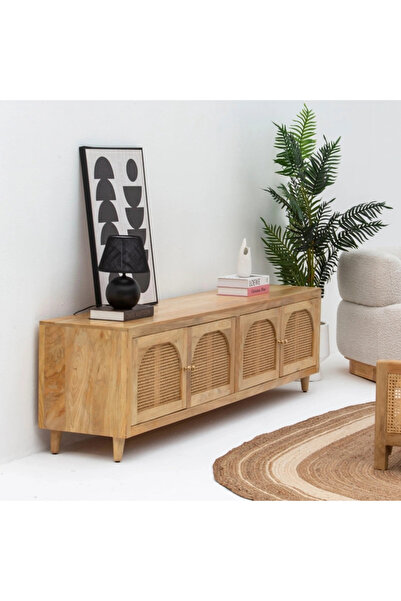 ŞafakMobilya Evora Masif Ahşap Hazeranlı Tv Ünitesi