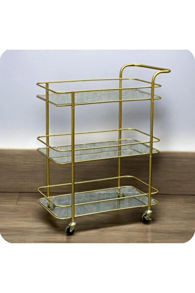 DEC39 Luxury three-tiered serving cart with an elegant design