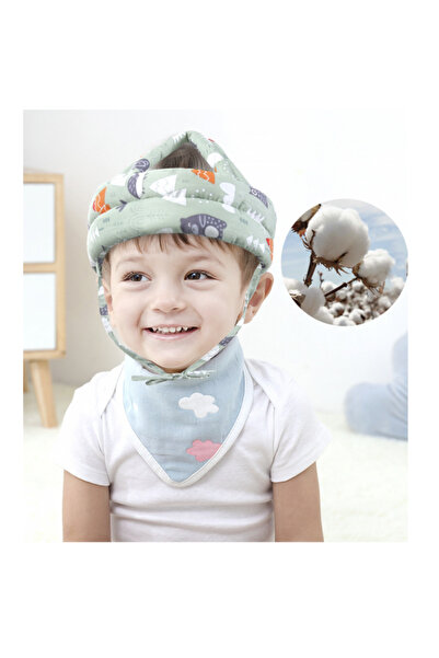 Generic قبعة حماية رأس الطفل من جرين فورست، قبعة مضادة للتصادم 360 درجة مع قط...